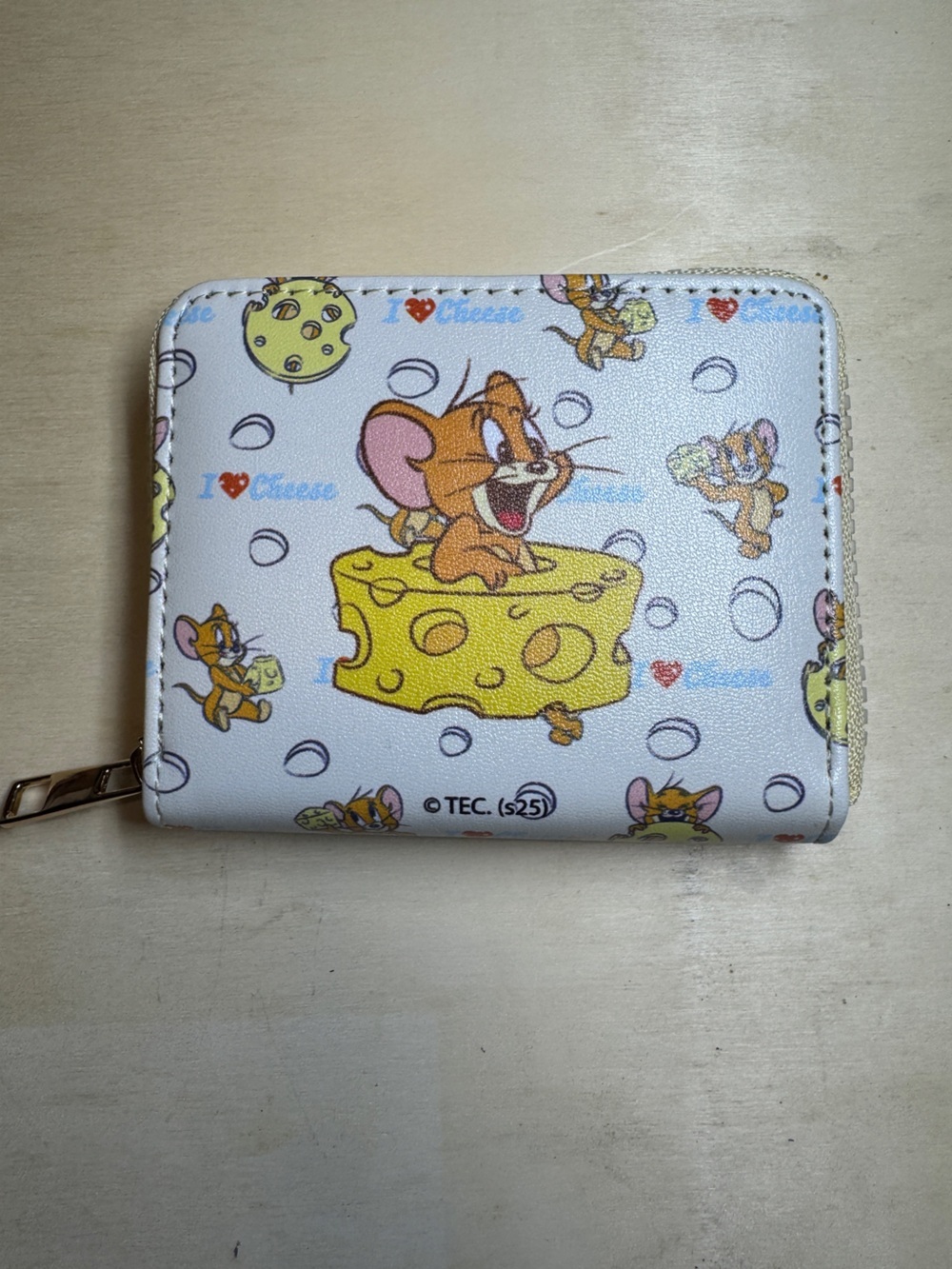 Tom & Jerry  Cheese Cartoon Zip Wallet - Light Blue NWT